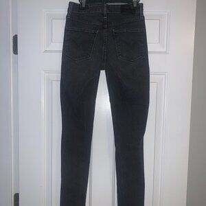 EXPRESS DENIM LEGGING, BLACK, DISTRESSED 0R/0R